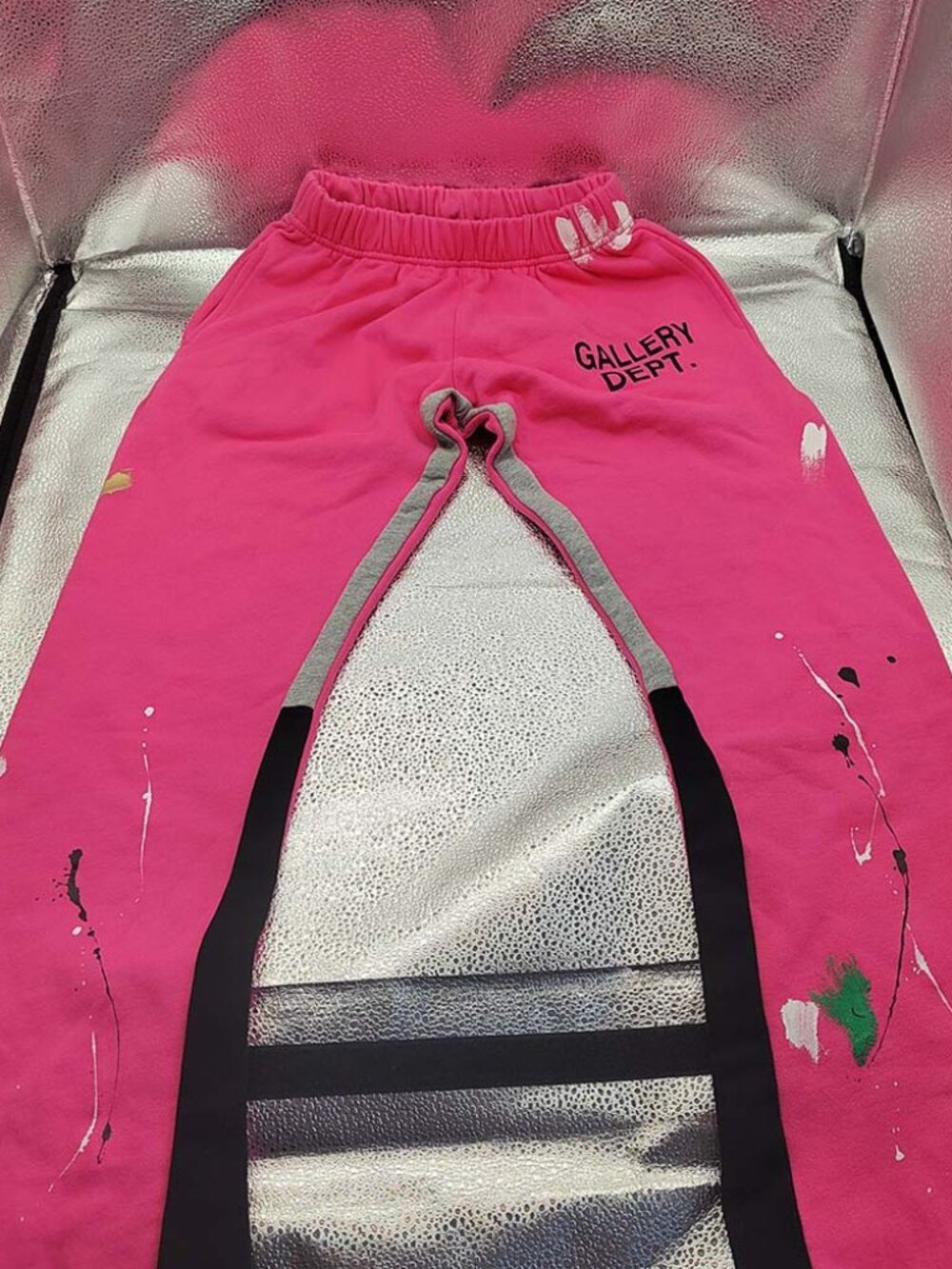 Gallery Dept Logo Paint Splatter Pink Sweatpants
